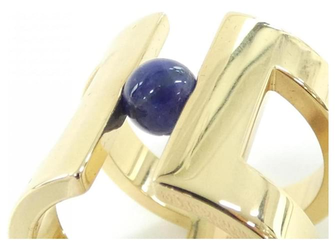 Ring Sciarpa Muffler Anello H Perle di Hermès Blu D'oro - vista 3