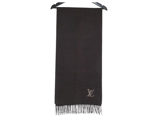 Sciarpa in cashmere marrone con frange Louis Vuitton - vista 2