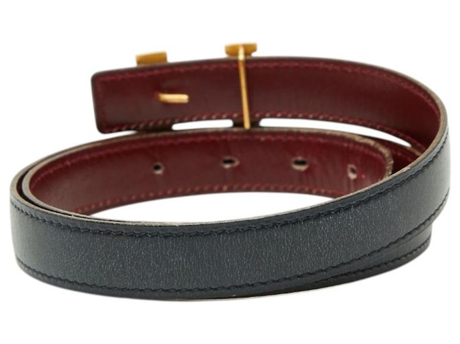 Reversibler Gürtel von Hermès Rot Marineblau - Ansicht 3