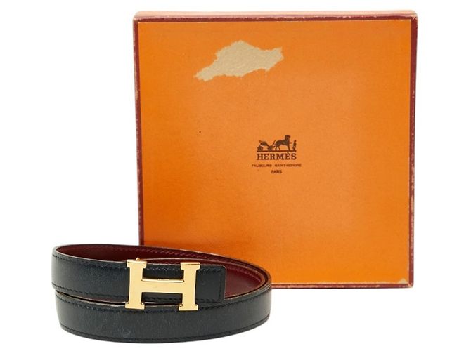 Reversibler Gürtel von Hermès Rot Marineblau - Ansicht 6