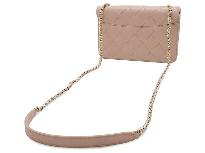 Borsa a spalla matelassé rosa Chanel - vista 3