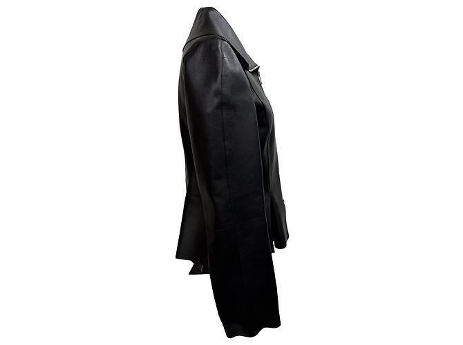Giacca Peplum Givenchy in Pelle Nera Nero - vista 2