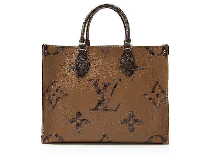 Bolso Onthego MM de lona Monograma Gigante Louis Vuitton Castaño - vista 3