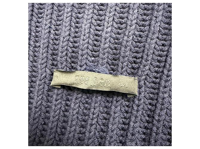 Die gerippte Strickweste The Row aus blauer Wolle Marineblau - Ansicht 4