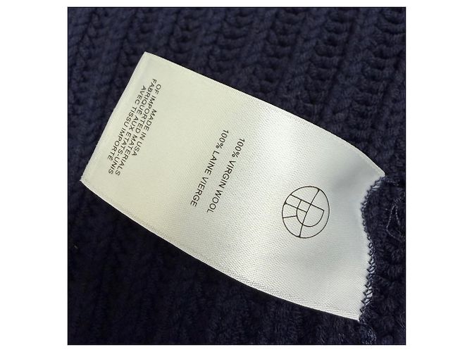 Die gerippte Strickweste The Row aus blauer Wolle Marineblau - Ansicht 5