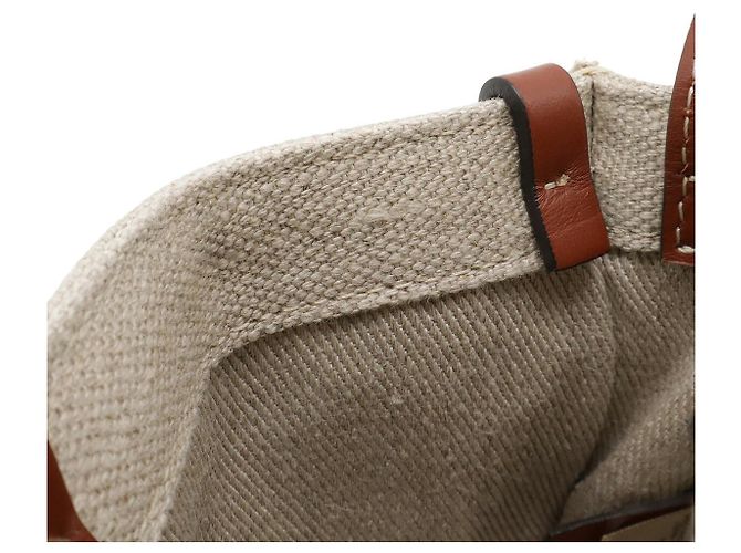 Chloé Woody Nano Tote aus Leinen-Canvas und Leder - Ansicht 6