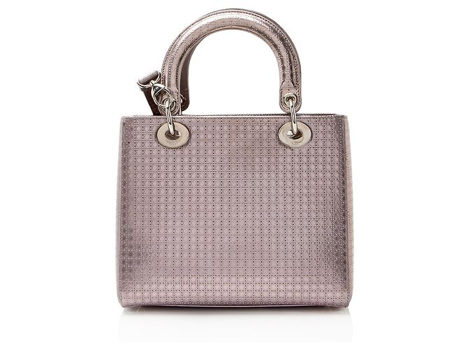 Dior Micro Cannage Metallic Kalbsleder Lady Dior Medium Tote Pink - Ansicht 3