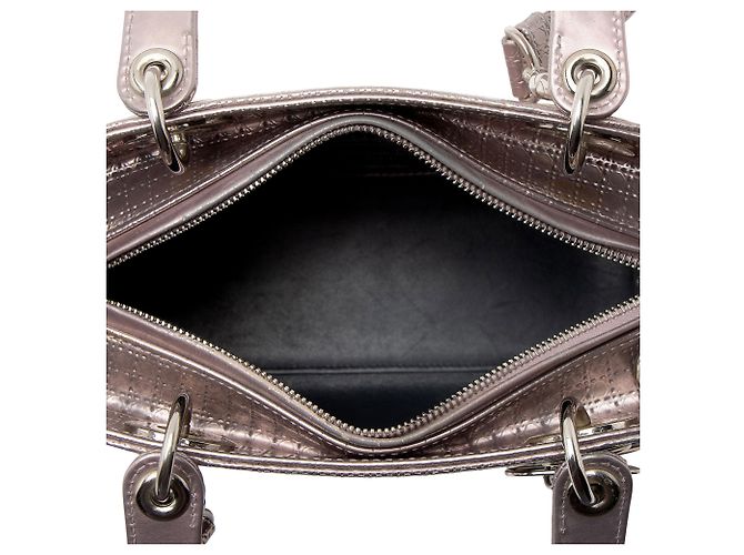 Dior Micro Cannage Metallic Kalbsleder Lady Dior Medium Tote Pink - Ansicht 7
