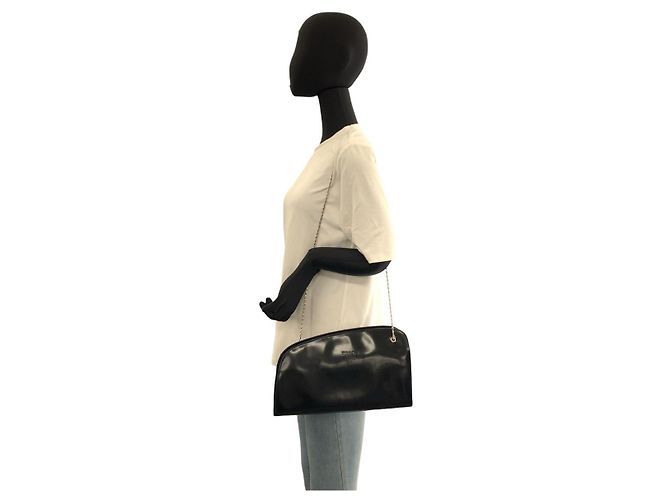 Prada Navy Patent Ketten-Schultertasche Blau - Ansicht 7