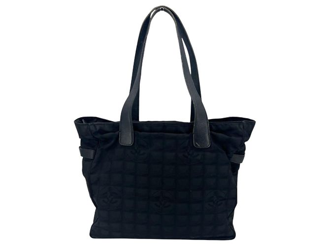 Sac en toile Chanel classique CC pour le shopping Noir - vue 3