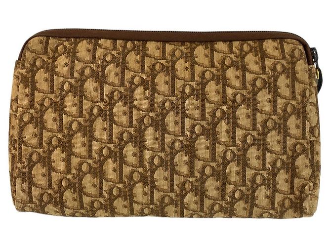 Clutch Dior Trotter in tela/pelle Marrone - vista 2