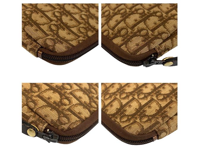 Clutch Dior Trotter in tela/pelle Marrone - vista 4