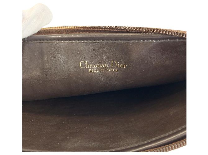 Clutch Dior Trotter in tela/pelle Marrone - vista 5