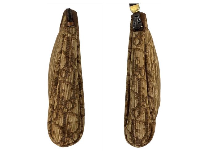 Clutch Dior Trotter in tela/pelle Marrone - vista 6