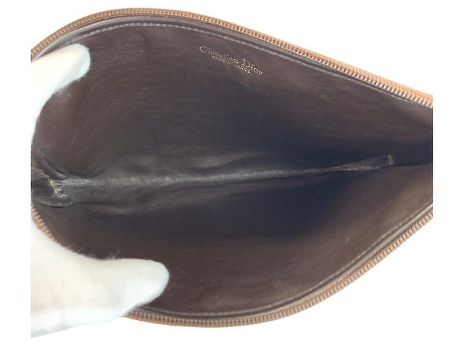 Clutch Dior Trotter in tela/pelle Marrone - vista 7