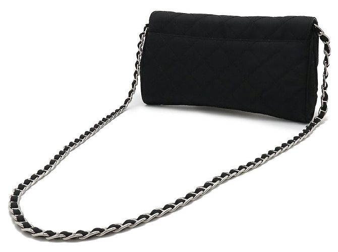 Borsa a catena in nylon e pelle Prada Nero - vista 2
