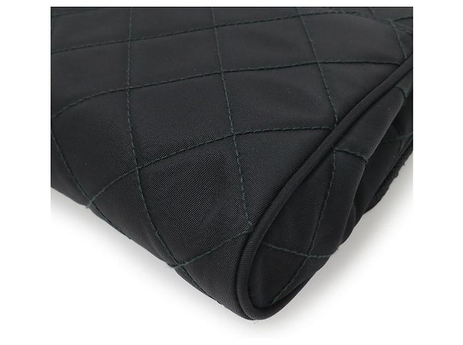 Borsa a catena in nylon e pelle Prada Nero - vista 3