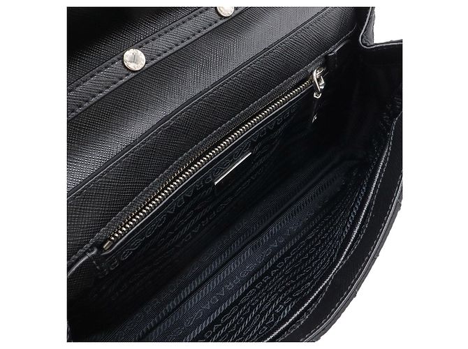 Borsa a catena in nylon e pelle Prada Nero - vista 6