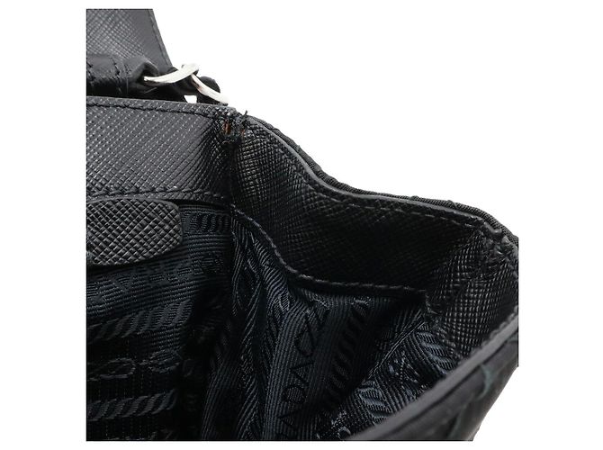 Borsa a catena in nylon e pelle Prada Nero - vista 7
