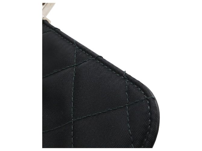 Borsa a catena in nylon e pelle Prada Nero - vista 9