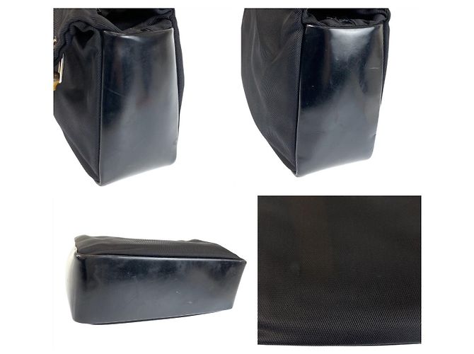 Borsa Tote in Nylon e Pelle Gucci Bamboo Nero - vista 6
