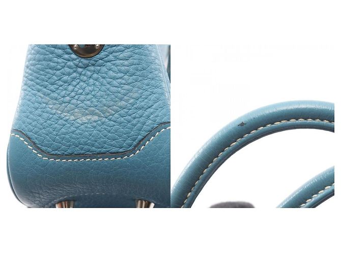 Borsa in pelle Hermès Omnibus PM Blu - vista 10