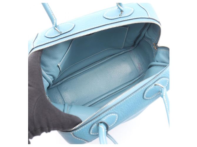 Borsa in pelle Hermès Omnibus PM Blu - vista 4