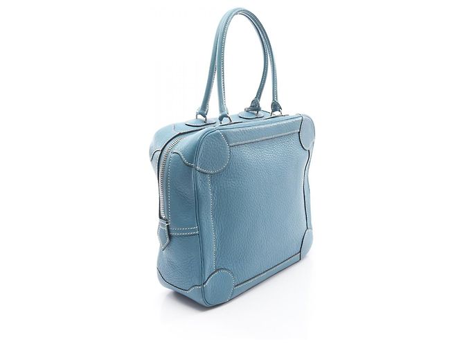 Borsa in pelle Hermès Omnibus PM Blu - vista 5