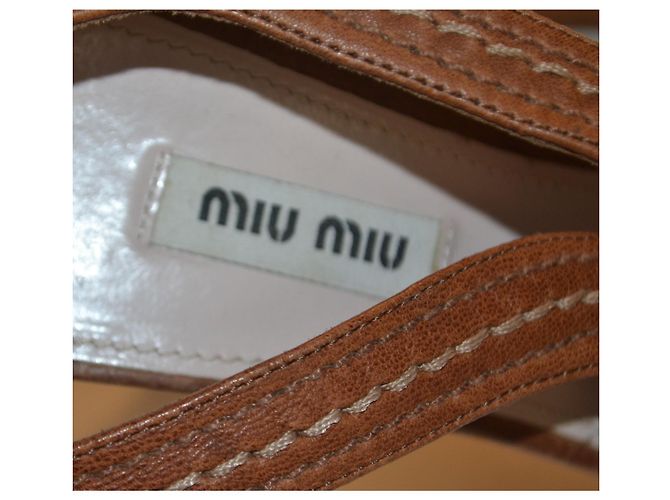 Sandali Miu Miu in pelle marrone taglia 40 - vista 6