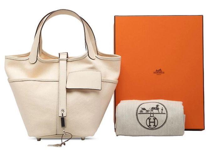 Bolso de mano Picotin Lock PM Cargo de Hermès Blanco - vista 7