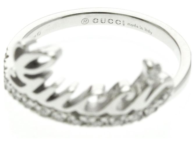 Anello in diamante con logo Gucci Argento - vista 5