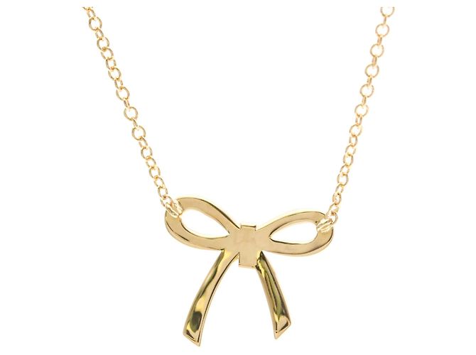 Tiffany & Co Tiffany Bow Halskette mit rosa Saphir Golden - Ansicht 2