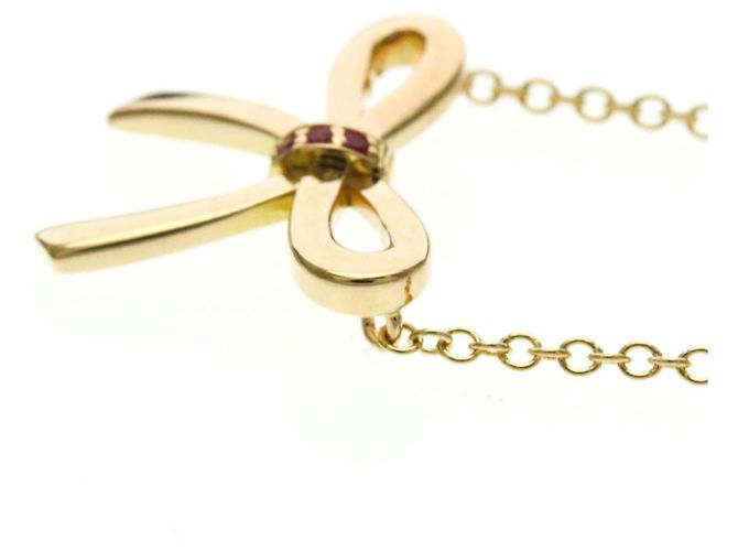 Tiffany & Co Tiffany Bow Halskette mit rosa Saphir Golden - Ansicht 3