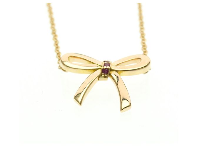 Tiffany & Co Tiffany Bow Halskette mit rosa Saphir Golden - Ansicht 4