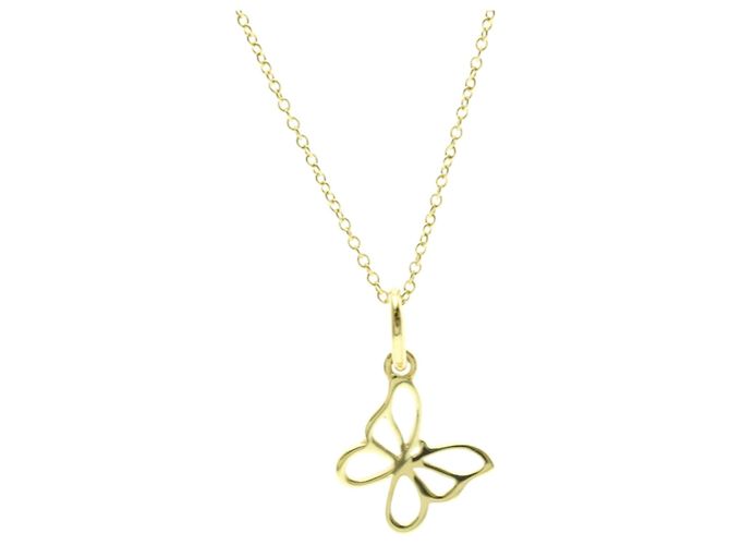 Tiffany & Co Tiffany 18K Gelbgold Schmetterling Anhänger Halskette Golden - Ansicht 2