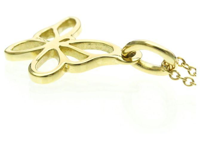 Tiffany & Co Tiffany 18K Gelbgold Schmetterling Anhänger Halskette Golden - Ansicht 3