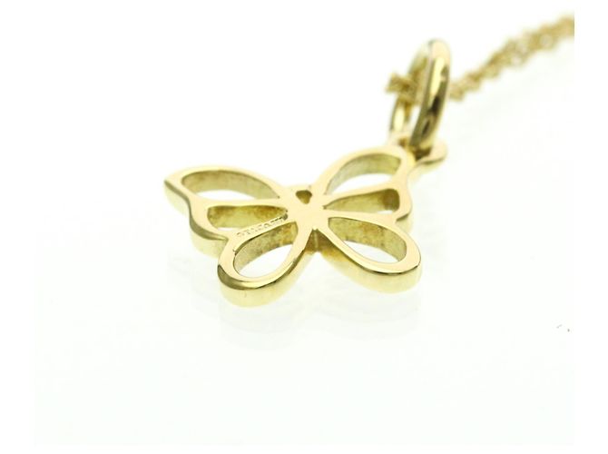 Tiffany & Co Tiffany 18K Gelbgold Schmetterling Anhänger Halskette Golden - Ansicht 4