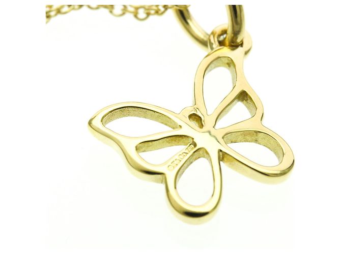 Tiffany & Co Tiffany 18K Gelbgold Schmetterling Anhänger Halskette Golden - Ansicht 7