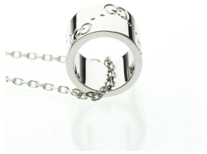 Collar Péndulo Icon Gucci en Oro Blanco de 18K Plata - vista 4