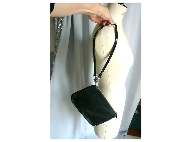 VANESSA BRUNO Pochette in Pelle Nera Ottime Condizioni Nero - vista 2