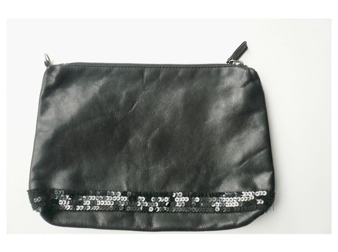 VANESSA BRUNO Pochette in Pelle Nera Ottime Condizioni Nero - vista 4