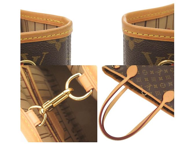 Borsa Louis Vuitton Neverfull PM Marrone Monogramma - vista 7