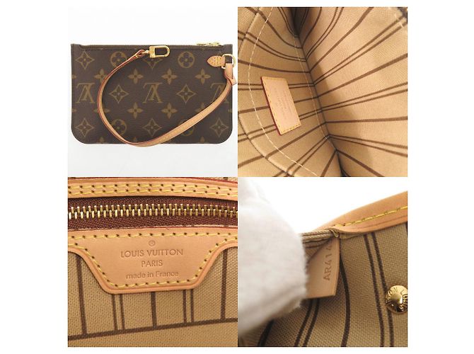Borsa Louis Vuitton Neverfull PM Marrone Monogramma - vista 9