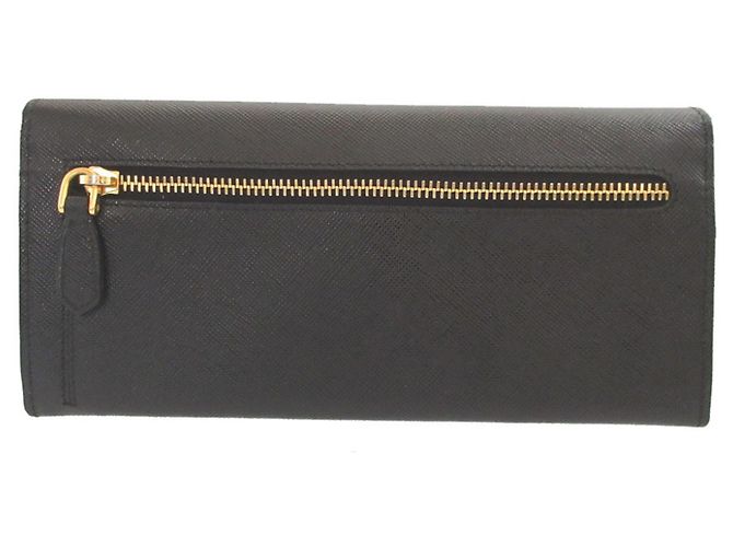 Prada Saffiano Leder schwarzes Bi-Fold Langwallet - Ansicht 2