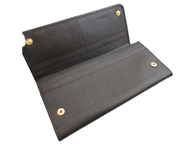 Prada Saffiano Leder schwarzes Bi-Fold Langwallet - Ansicht 3