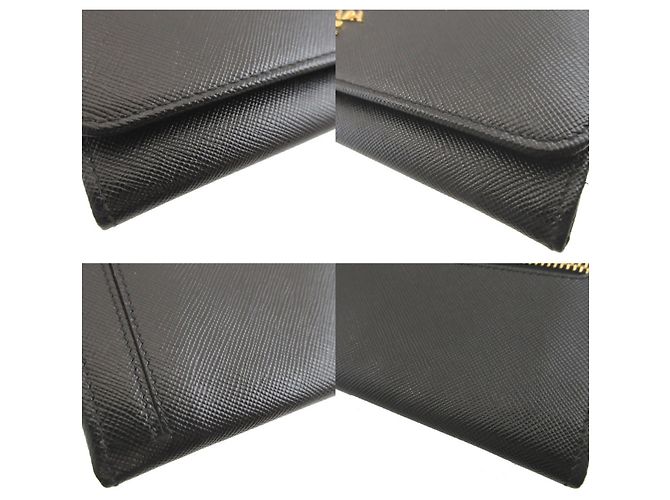 Prada Saffiano Leder schwarzes Bi-Fold Langwallet - Ansicht 6