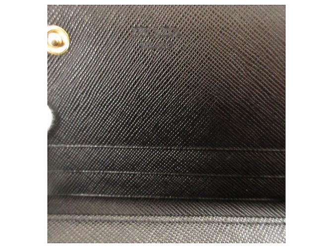 Prada Saffiano Leder schwarzes Bi-Fold Langwallet - Ansicht 7