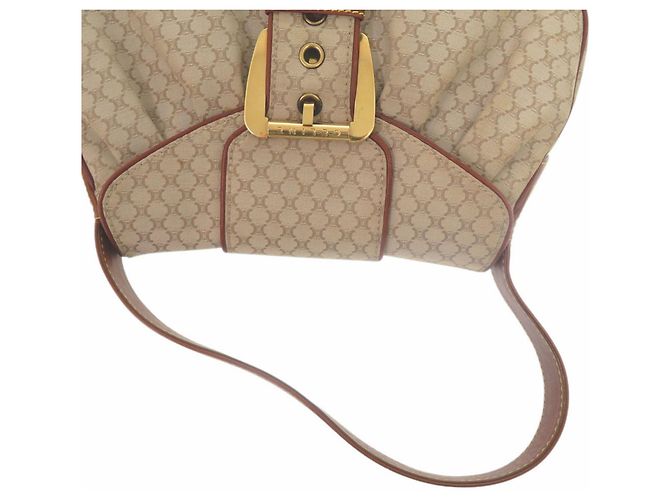 Céline Vintage Hobo-Tasche im Macadam-Muster von Celine Braun Beige - Ansicht 5