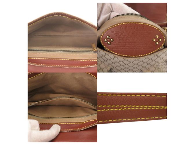 Céline Vintage Hobo-Tasche im Macadam-Muster von Celine Braun Beige - Ansicht 7