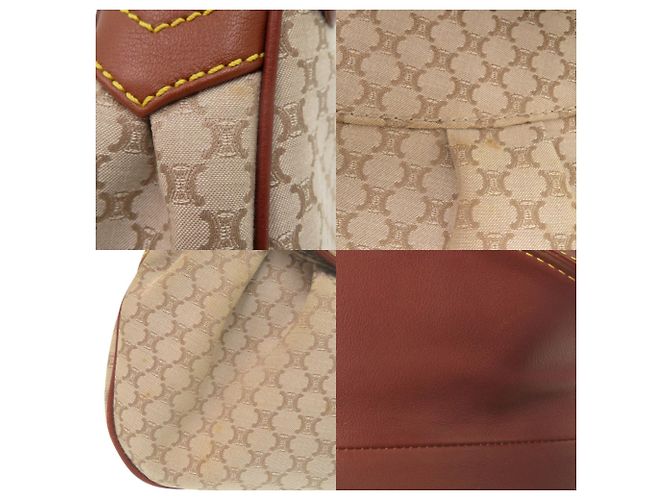 Céline Vintage Hobo-Tasche im Macadam-Muster von Celine Braun Beige - Ansicht 9